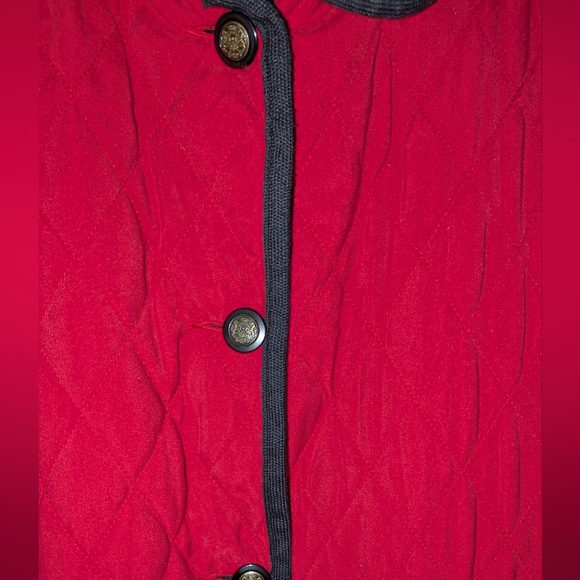 💥 Vtg.Talbots Women's Red Quilted Reversible Jacket - Picture 5 of 7